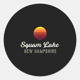 Squam Lake New Hampshire B Fishing  Classic Round Sticker
