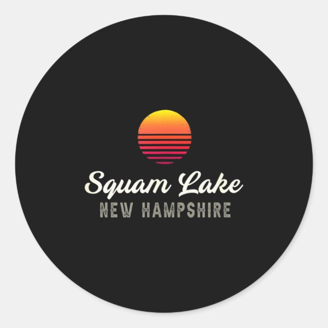 Squam Lake New Hampshire B Fishing  Classic Round Sticker (Front)