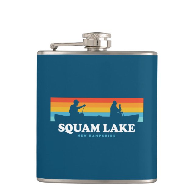 Squam Lake New Hampshire Canoe Hip Flask (Front)