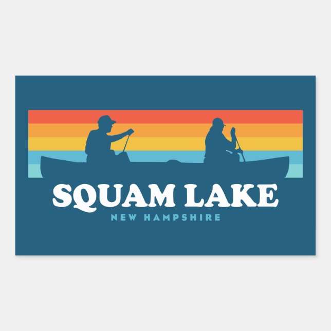 Squam Lake New Hampshire Canoe Rectangular Sticker (Front)