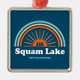Squam Lake New Hampshire Rainbow Metal Tree Decoration