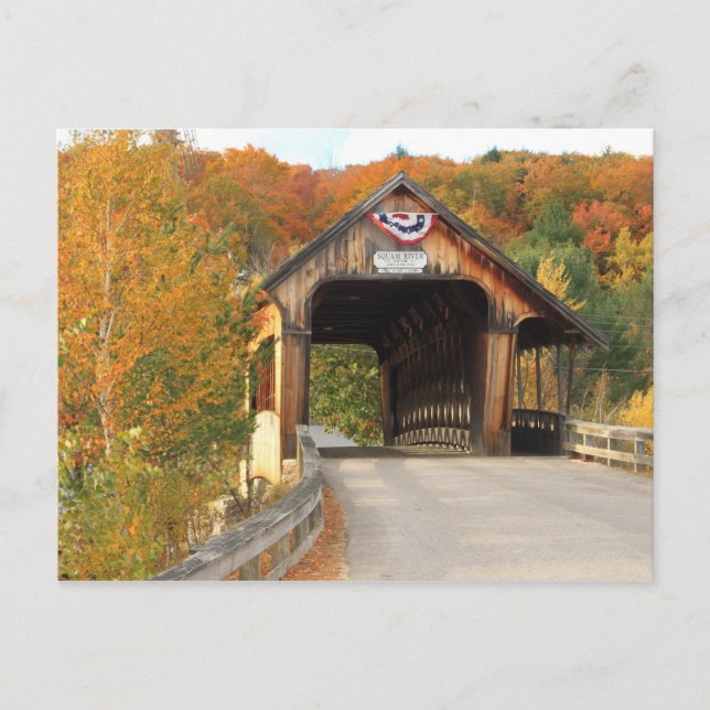 Squam River Covered Bridge Ashland Postcard (Front)