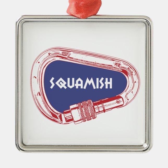 Squamish Climbing Carabiner Metal Tree Decoration (Front)