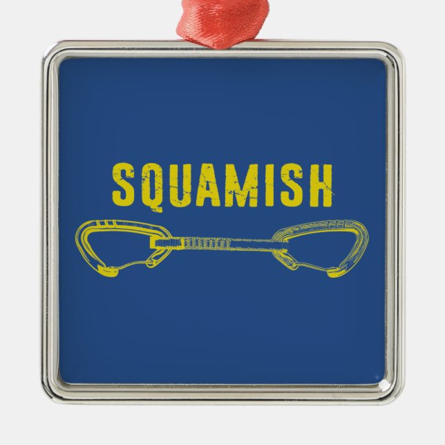 Squamish Climbing Quickdraw Metal Tree Decoration (Front)