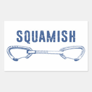 Squamish Climbing Quickdraw Rectangular Sticker