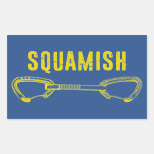 Squamish Climbing Quickdraw Rectangular Sticker