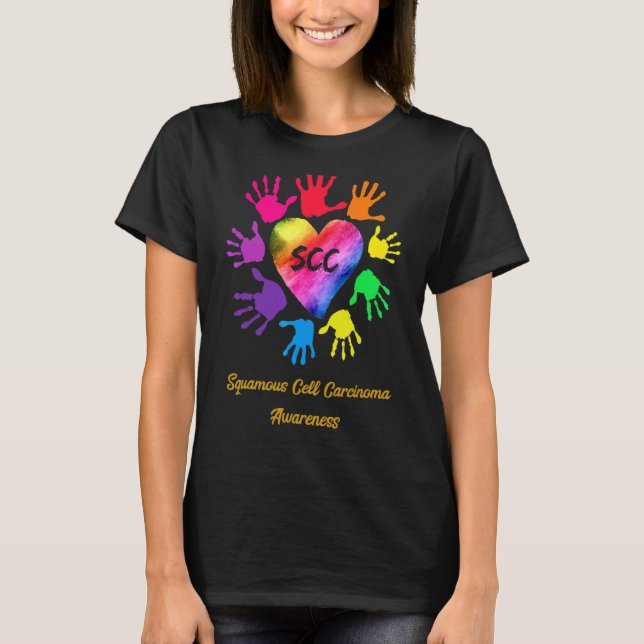 Squamous Cell Carcinoma Awareness Hands T-Shirt (Front)