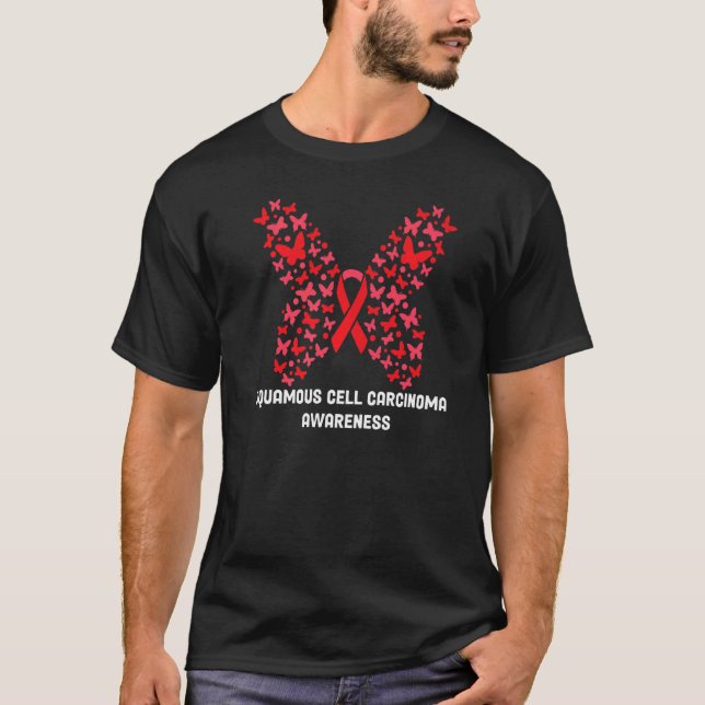Squamous Cell Carcinoma Awareness We Wear Red Whit T-Shirt (Front)