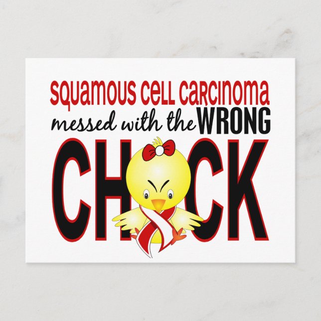 Squamous Cell Carcinoma Messed With Wrong Chick Postcard (Front)
