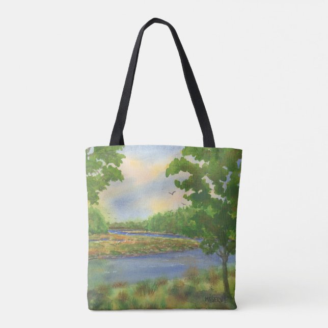 Squamscott River at Newfields NH  Tote Bag (Back)