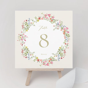 square 5 x 5 floral arch Wedding Table Number
