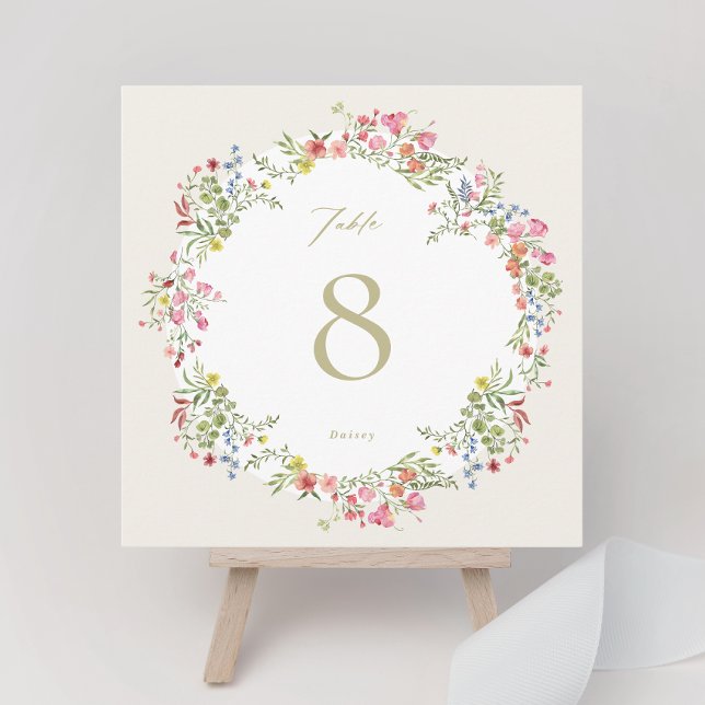 square 5 x 5 floral arch Wedding Table Number (Creator Uploaded)