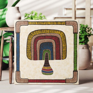 Square Abstract Mushroom Canvas Print