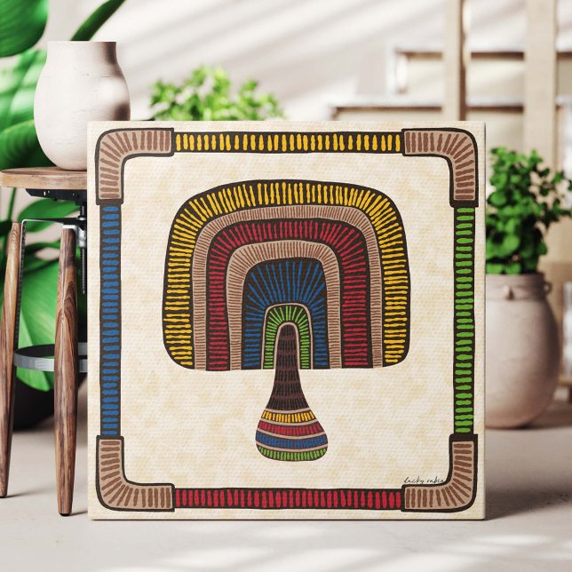 Square Abstract Mushroom Canvas Print (Creator Uploaded)