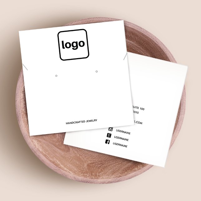 Square Add Logo White Earring and Necklac  Display (Creator Uploaded)