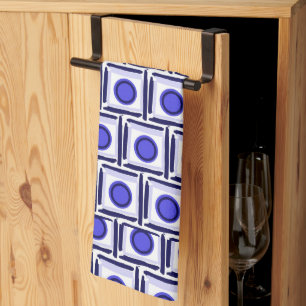Square and Blue Dot Tea Towel