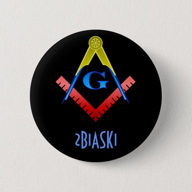 Square and Compass Button (Front)