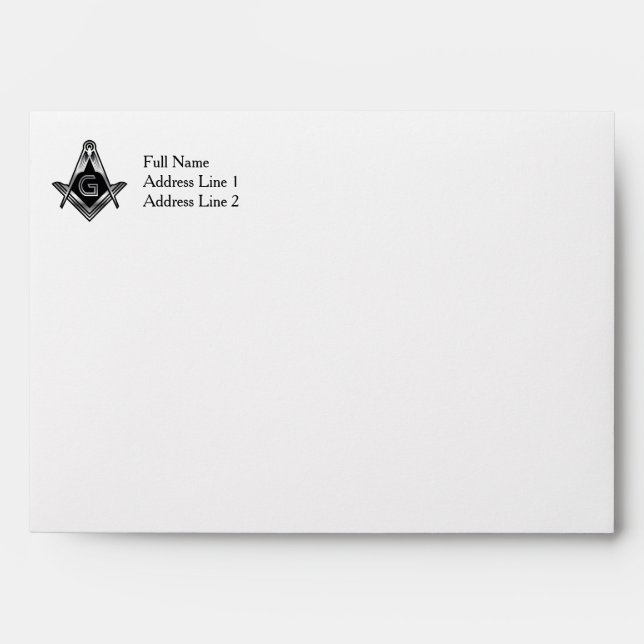 Square and Compass Masonic Envelopes | Freemasonry (Front)