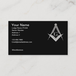 Square and Compass with All Seeing Eye Business Card