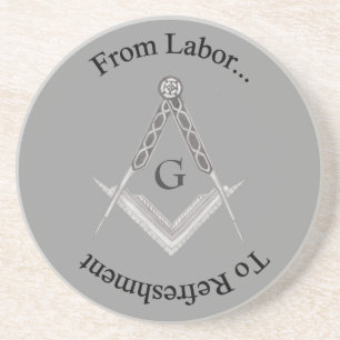 Square and Compass with All Seeing Eye Coaster