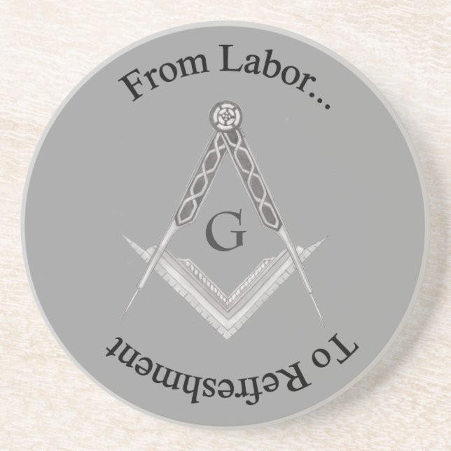 Square and Compass with All Seeing Eye Coaster (Front)