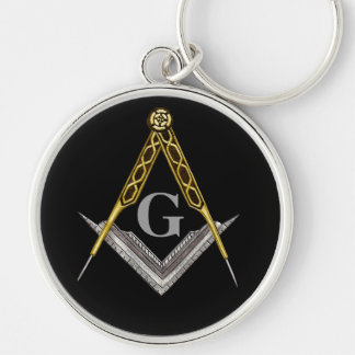 Square and Compass with All Seeing Eye Key Ring