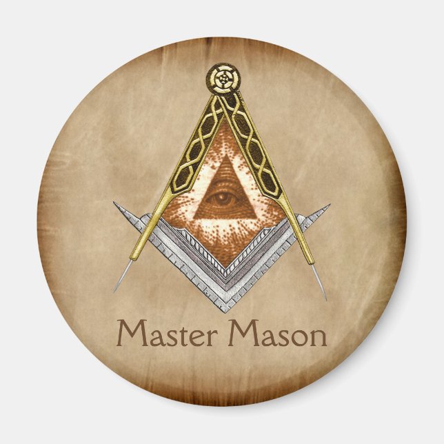 Square and Compass with All Seeing Eye Magnet (Front)