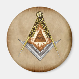 Square and Compass with All Seeing Eye Magnet