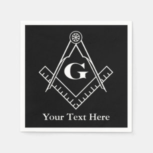 Square and Compass with Inset G Napkin