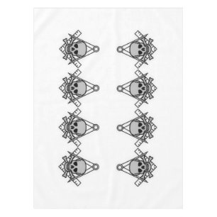Square and Compass with Inset Skull Tablecloth