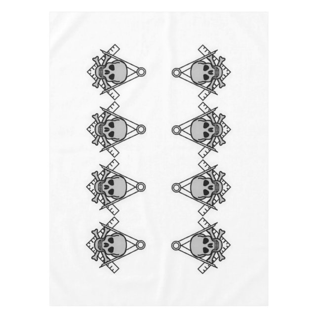 Square and Compass with Inset Skull Tablecloth (Front)