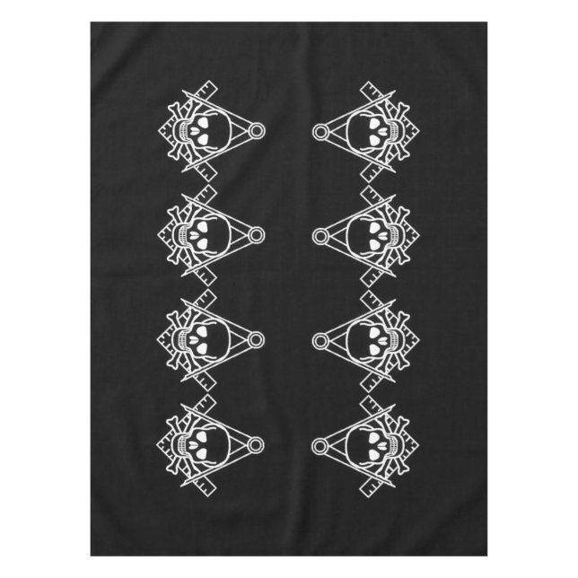 Square and Compass with Inset Skull Tablecloth (Front)