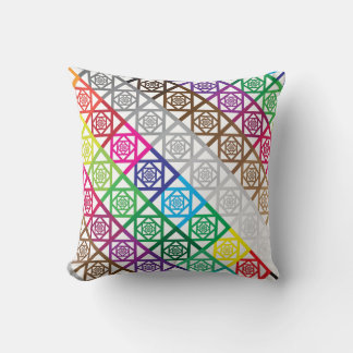 Square and diamonds fence colours diagonal cushion