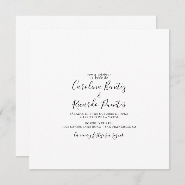 Square and Simple Wedding Invitation (Front/Back)