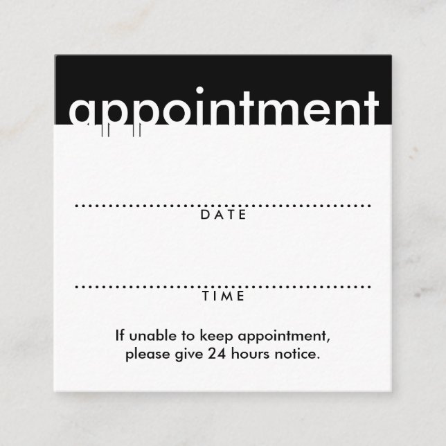 square appointment card (Front)