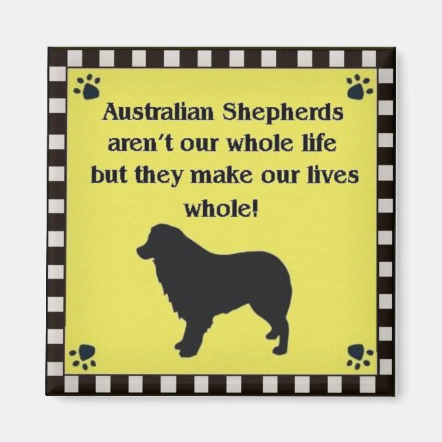 Square Aussie Magnet yellow (Front)