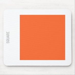 Square - Autumn Orange and White Mouse Mat