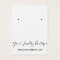 Square Back Logo White Earring Display Card