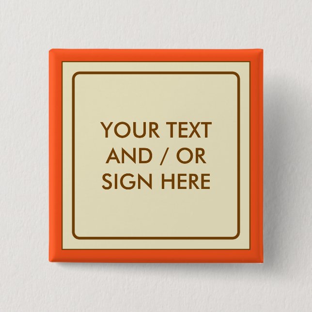Square Banner beige + your backg. & ideas 15 Cm Square Badge (Front)