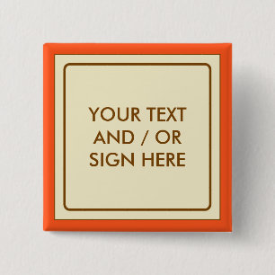 Square Banner beige + your backg. & ideas 15 Cm Square Badge