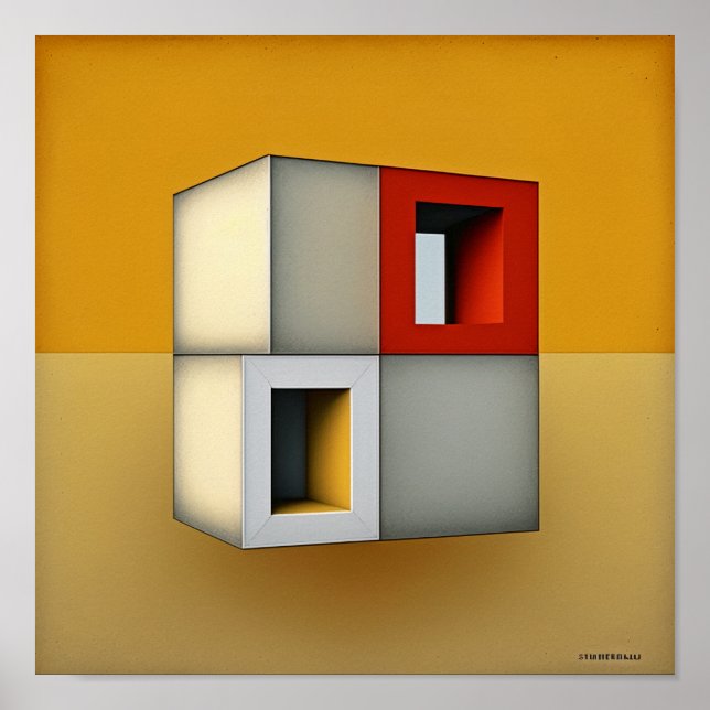 Square Bauhaus style  Poster (Front)