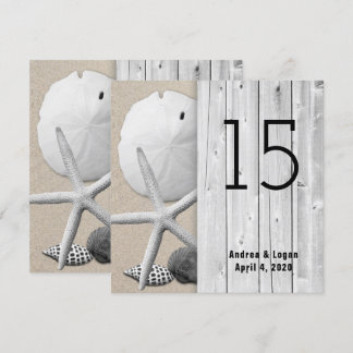 Square Beach Wedding Boardwalk Table Number Cards