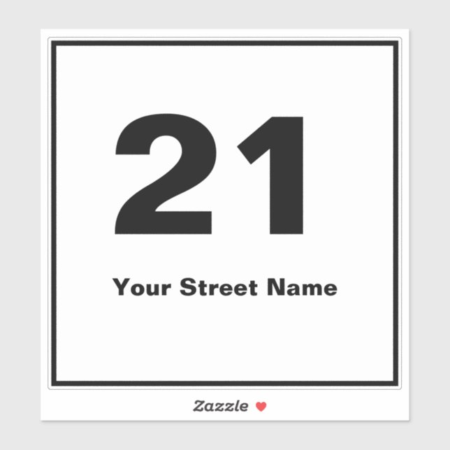 Square Bin Number with Street (Sheet)