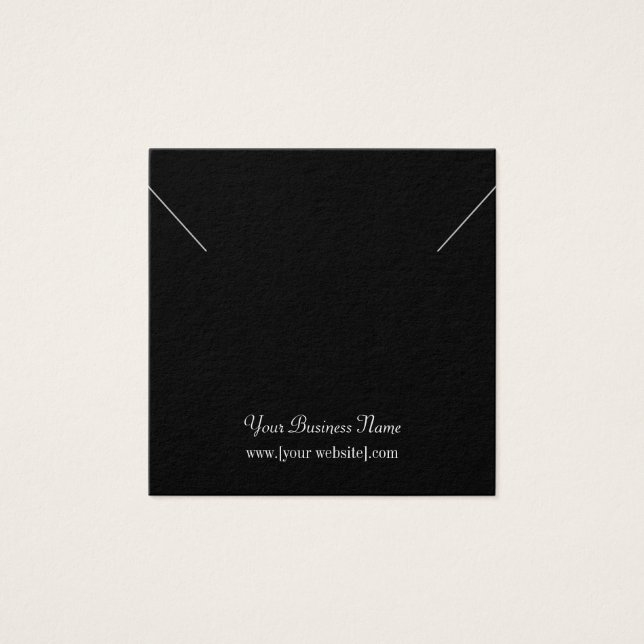 Square Black Custom Necklace Display Card (Front)