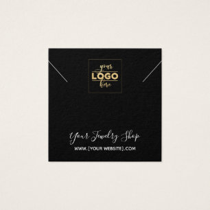 Square Black Logo Necklace Display Card