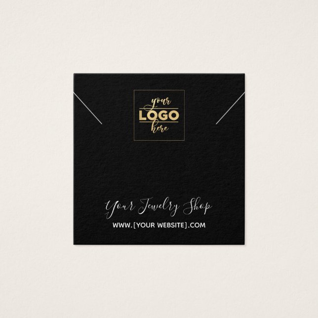 Square Black Logo Necklace Display Card (Front)