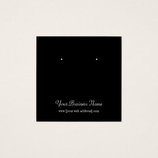Square Black Plain Simple Custom Earring Card