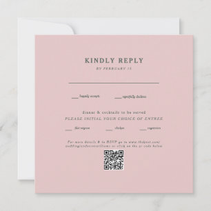 Square Blush Wedding QR Code RSVP