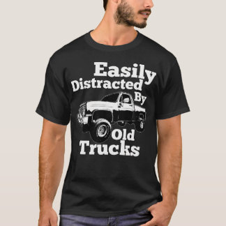 Square Body Easily Distracted By Old Trucks Square T-Shirt