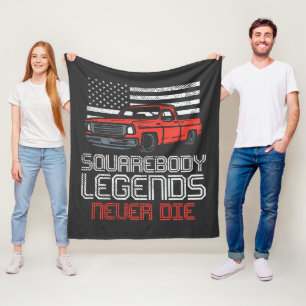 Square Body Legends Never Die Truck Fleece Blanket